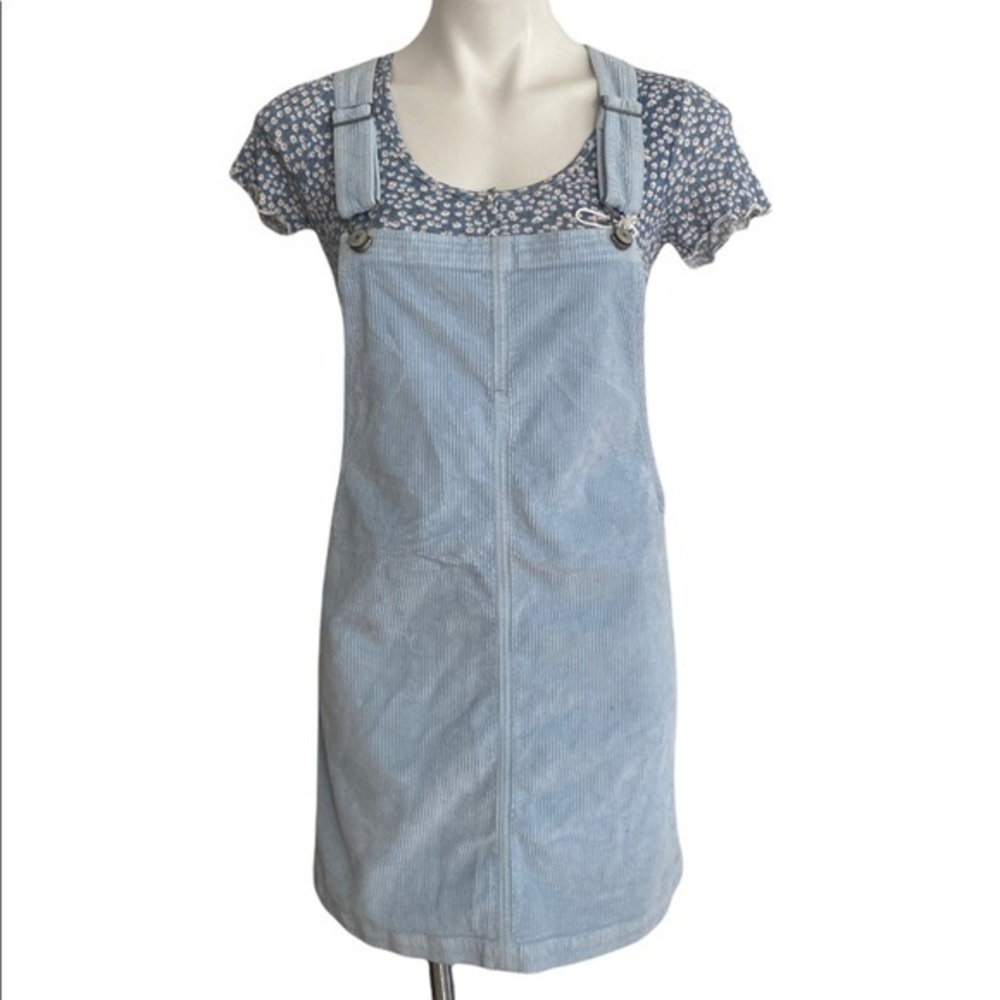 American Eagle Corduroy Overalls mini
dress jumper SzS light blue retro style